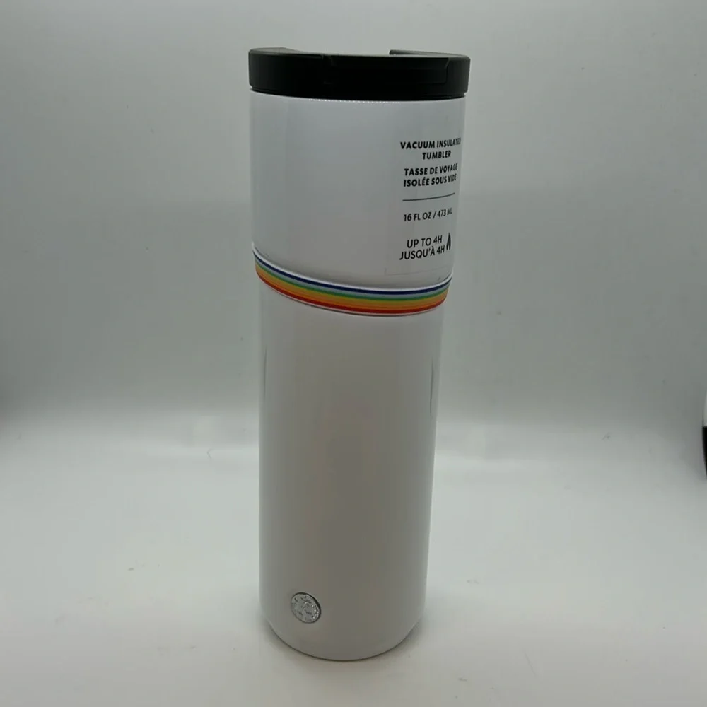 Starbucks 2020 Pride Rainbow White Stainless Steel Vacuum Insulated Tumbler 16oz